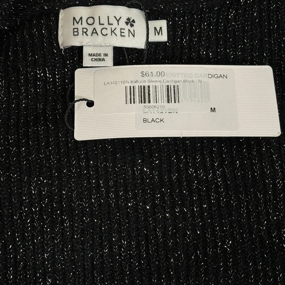 Molly Bracken Metallic Cardigan NWT - Picture 4 of 4